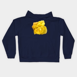 Yellow Double Begonia Close-up on Navy Background Kids Hoodie